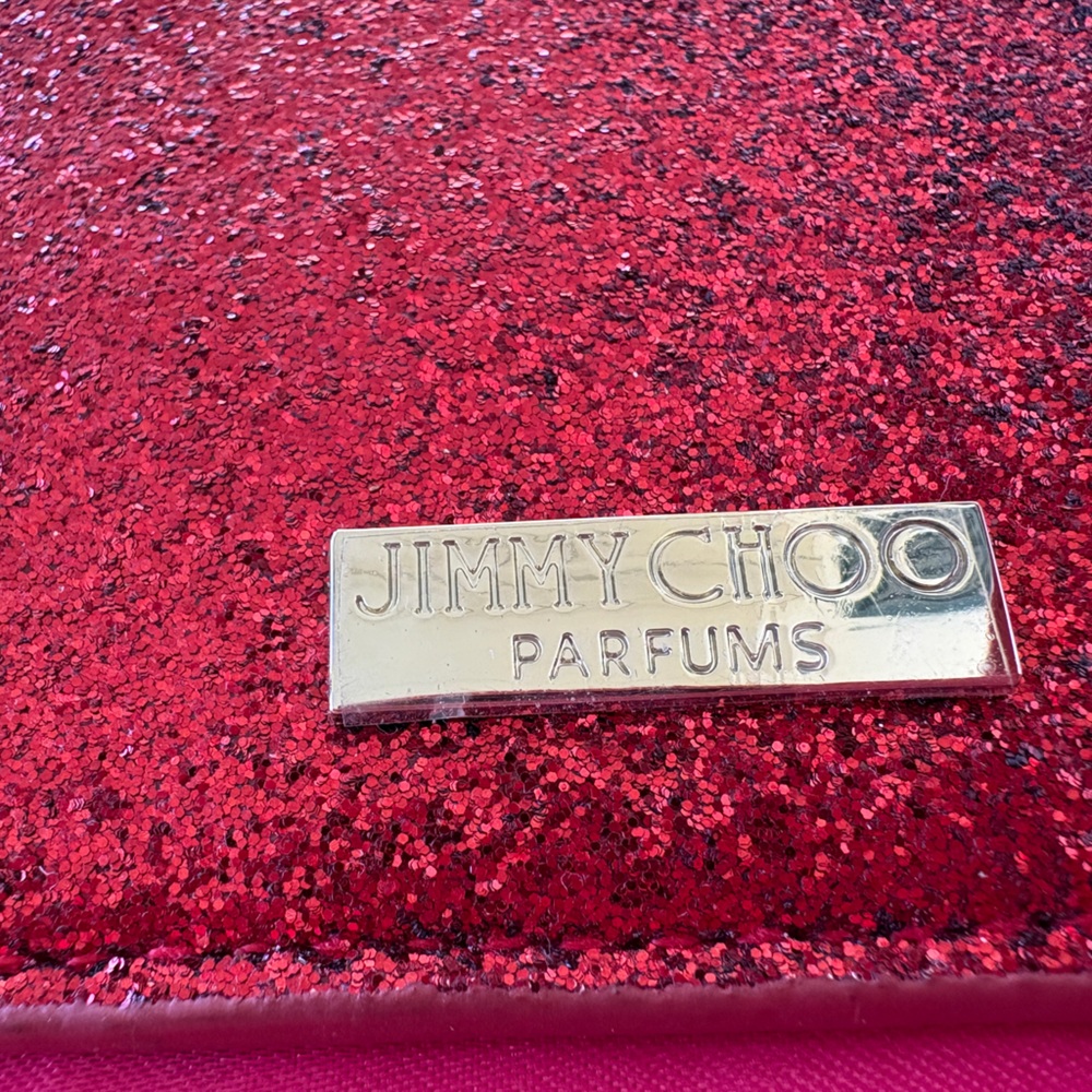 Jimmy Choo Red Glitter Coin Purse with Dust Bag NWOT - Picture 2 of 5